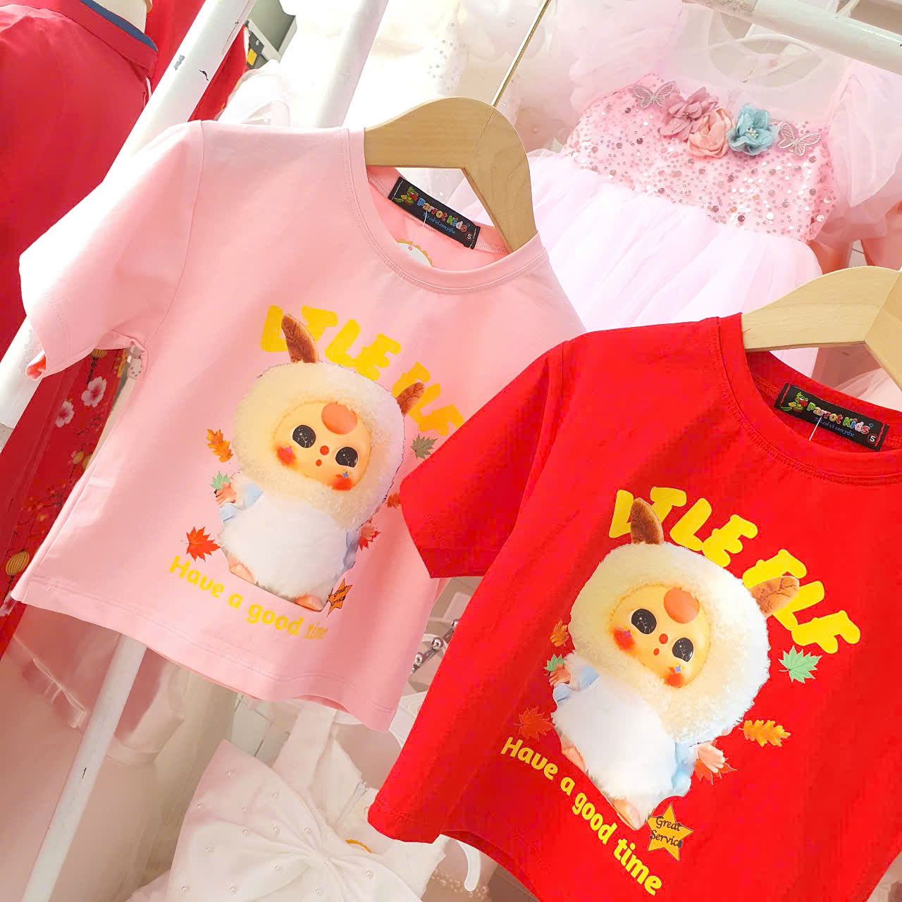 Áo thun croptop bé gái họa tiết Baby Three dễ thương sành điệu A10 _ Beekids