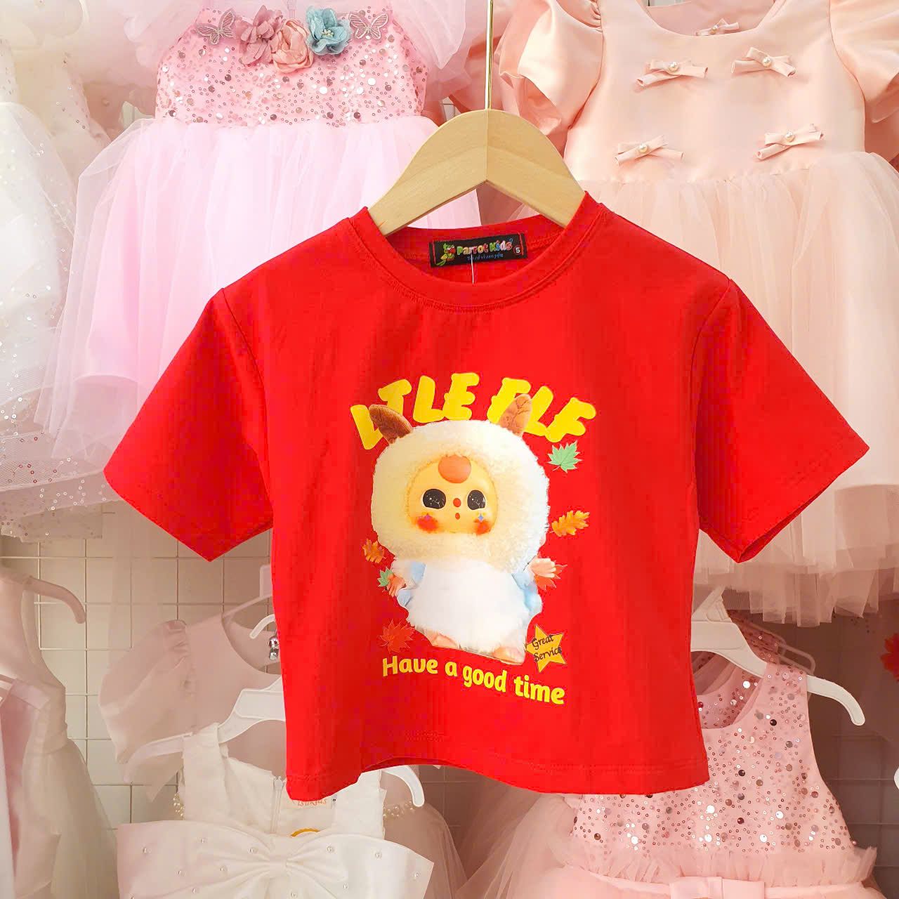 Áo thun croptop bé gái họa tiết Baby Three dễ thương sành điệu A10 _ Beekids