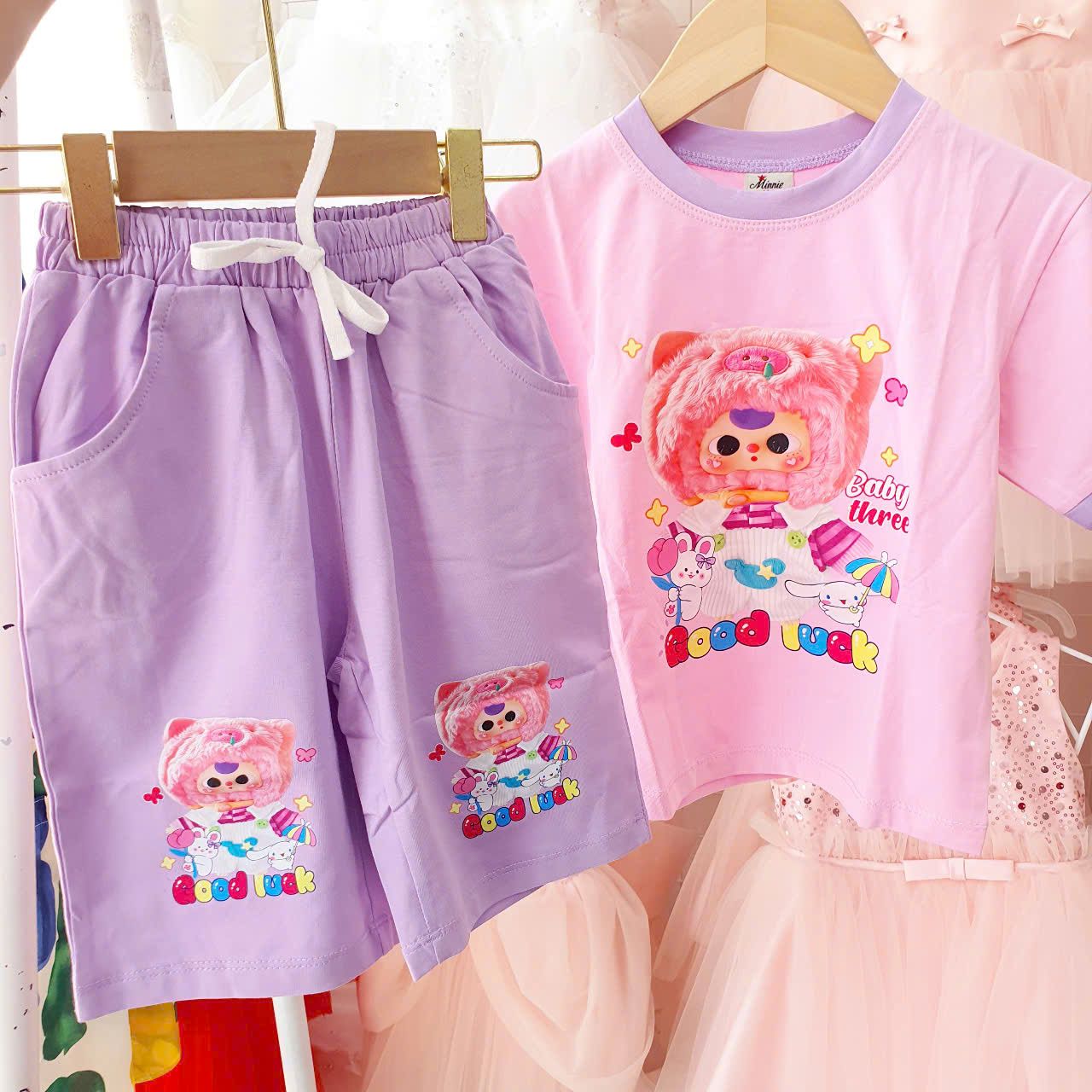 Đồ bộ lửng baby three cho bé gái vô cùng đáng yêu chất cotton mềm mát DB10 _ Beekids