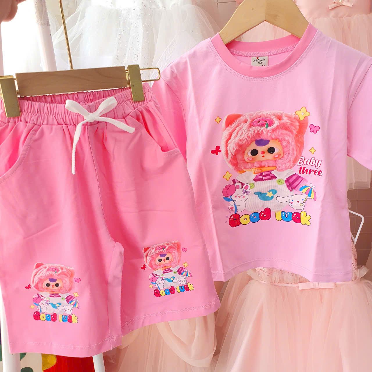 Đồ bộ lửng baby three cho bé gái vô cùng đáng yêu chất cotton mềm mát DB10 _ Beekids