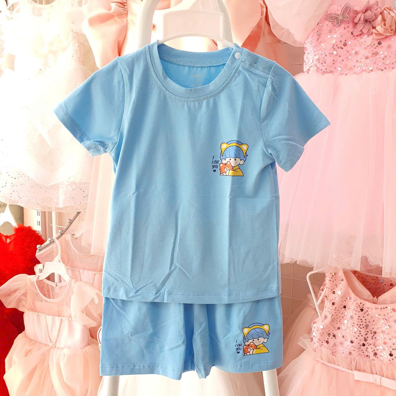 Đồ bộ đùi cho bé trai và bé gái họa tiết chất thun sợi tre mịn mát DK06 _ Beekids