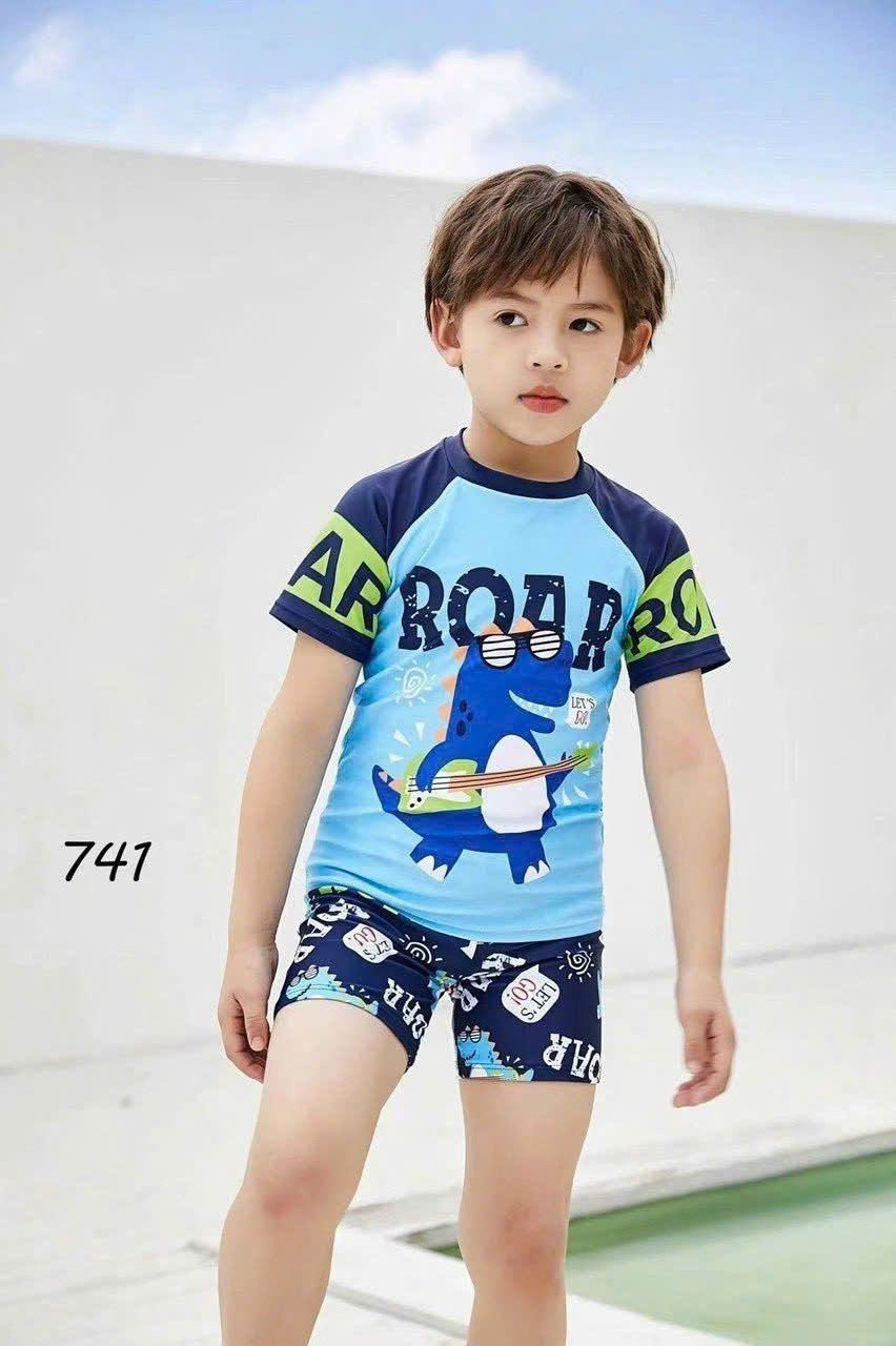 BB04 _ Đồ bơi cho bé trai họa tiết khủng long đeo kính _ Beekids