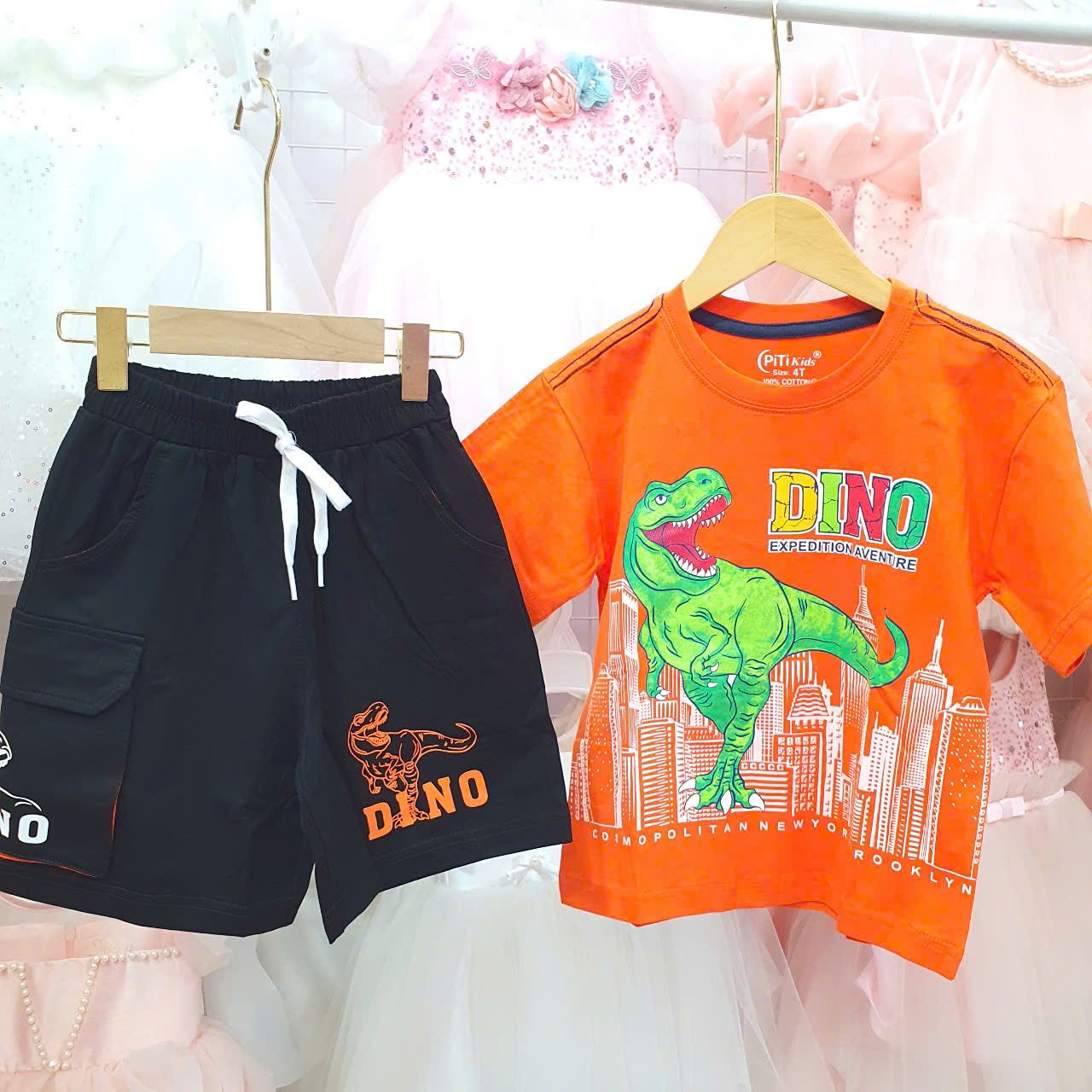 DB33 _ Bộ thun bé trai họa tiết khủng long Dino siêu dễ thương _ Beekids