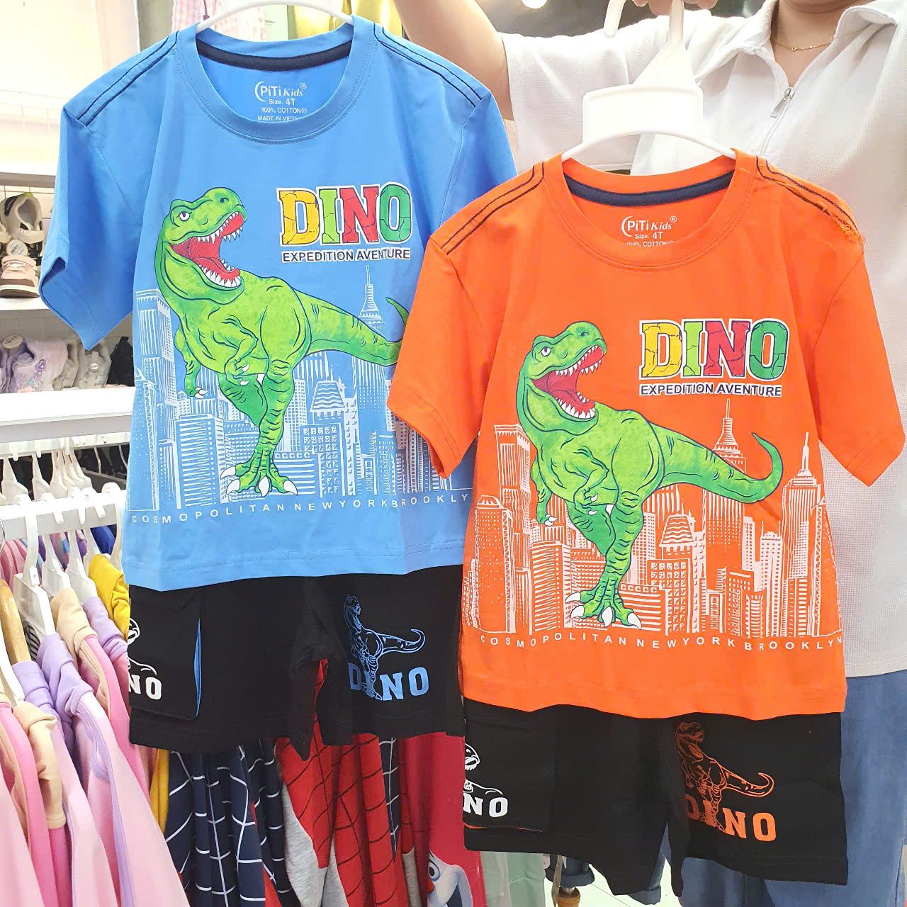 DB33 _ Bộ thun bé trai họa tiết khủng long Dino siêu dễ thương _ Beekids