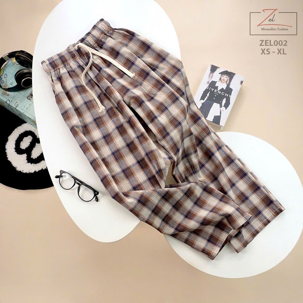 Q19 _ Quần caro ống suông cho bé gái tuổi teen phong cách năng động _ Beekids