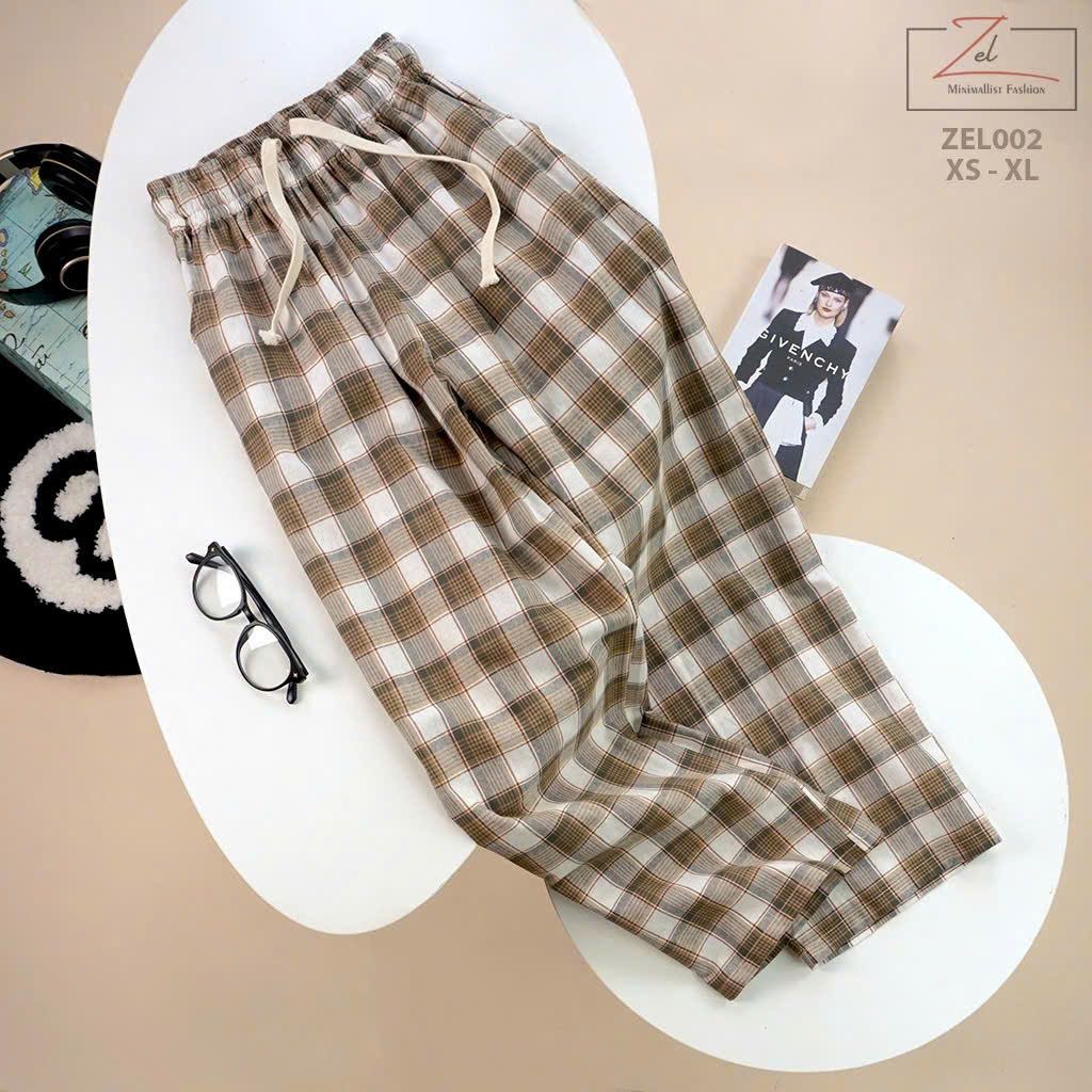 Q19 _ Quần caro ống suông cho bé gái tuổi teen phong cách năng động _ Beekids