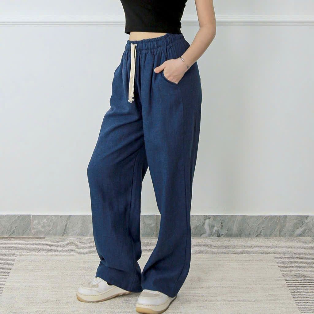 Q20 _ Quần ống suông cho Mẹ và Bé gái tuổi teen chất linen mềm mát _ Beekids