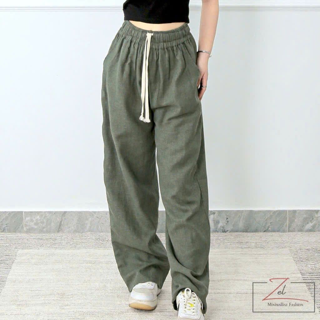 Q20 _ Quần ống suông cho Mẹ và Bé gái tuổi teen chất linen mềm mát _ Beekids