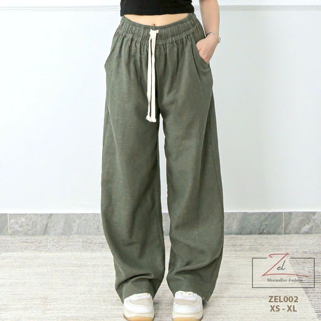 Q20 _ Quần ống suông cho Mẹ và Bé gái tuổi teen chất linen mềm mát _ Beekids