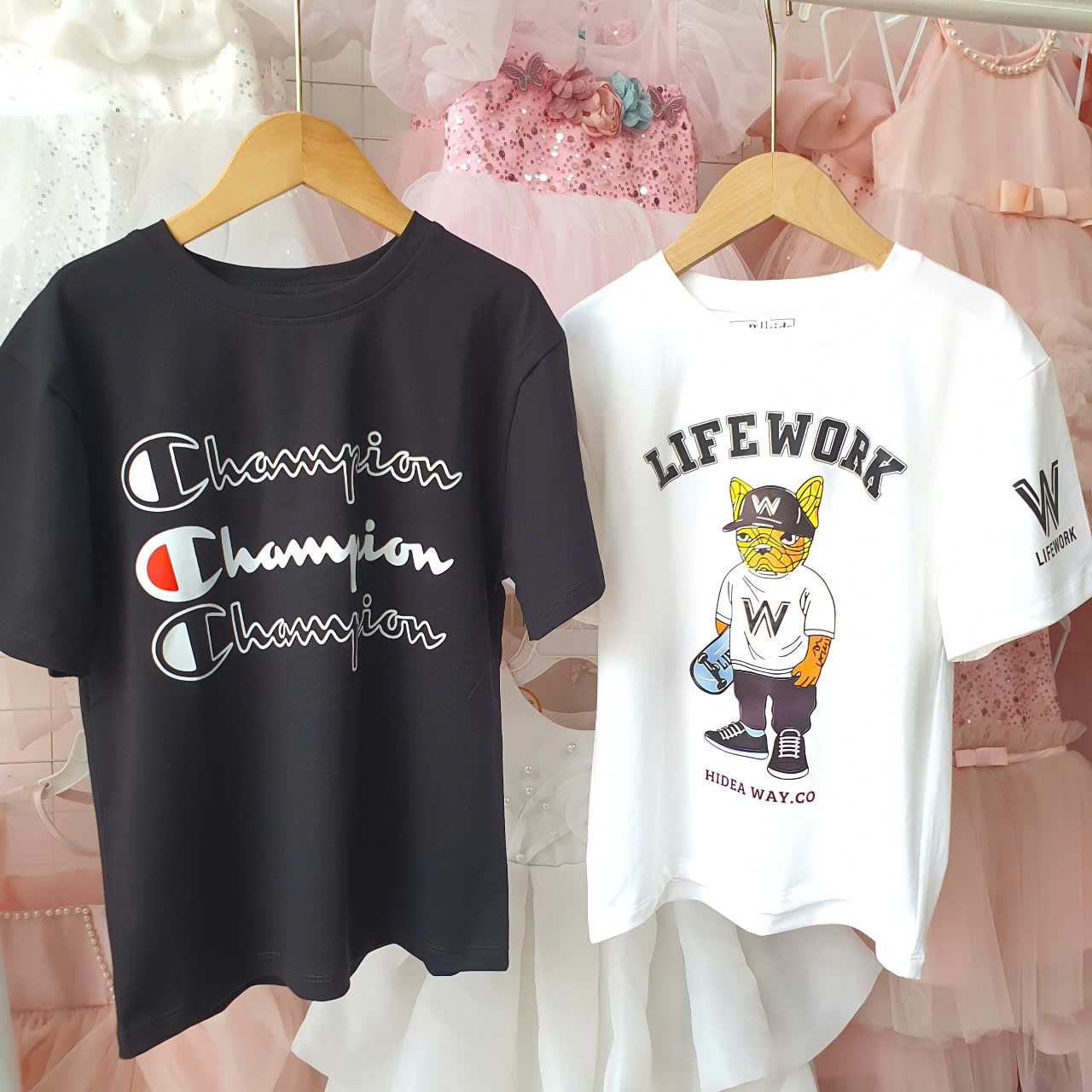A26 _ Áo thun cotton cho bé và gia đình in chữ thời trang _ Beekids