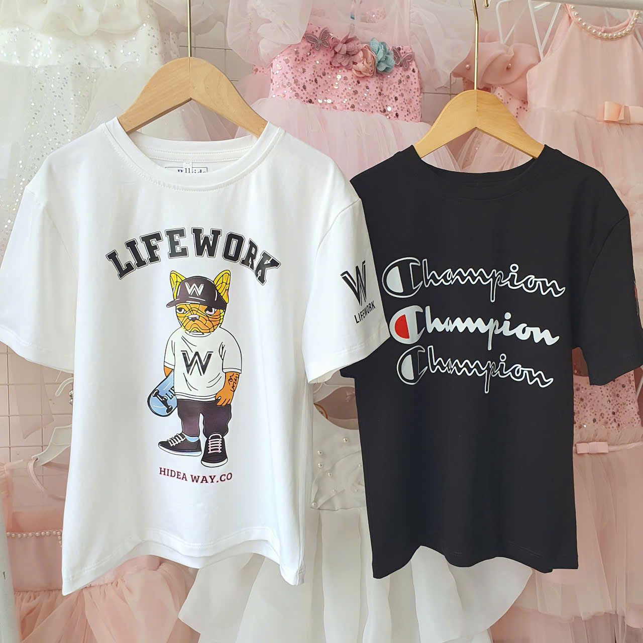A26 _ Áo thun cotton cho bé và gia đình in chữ thời trang _ Beekids