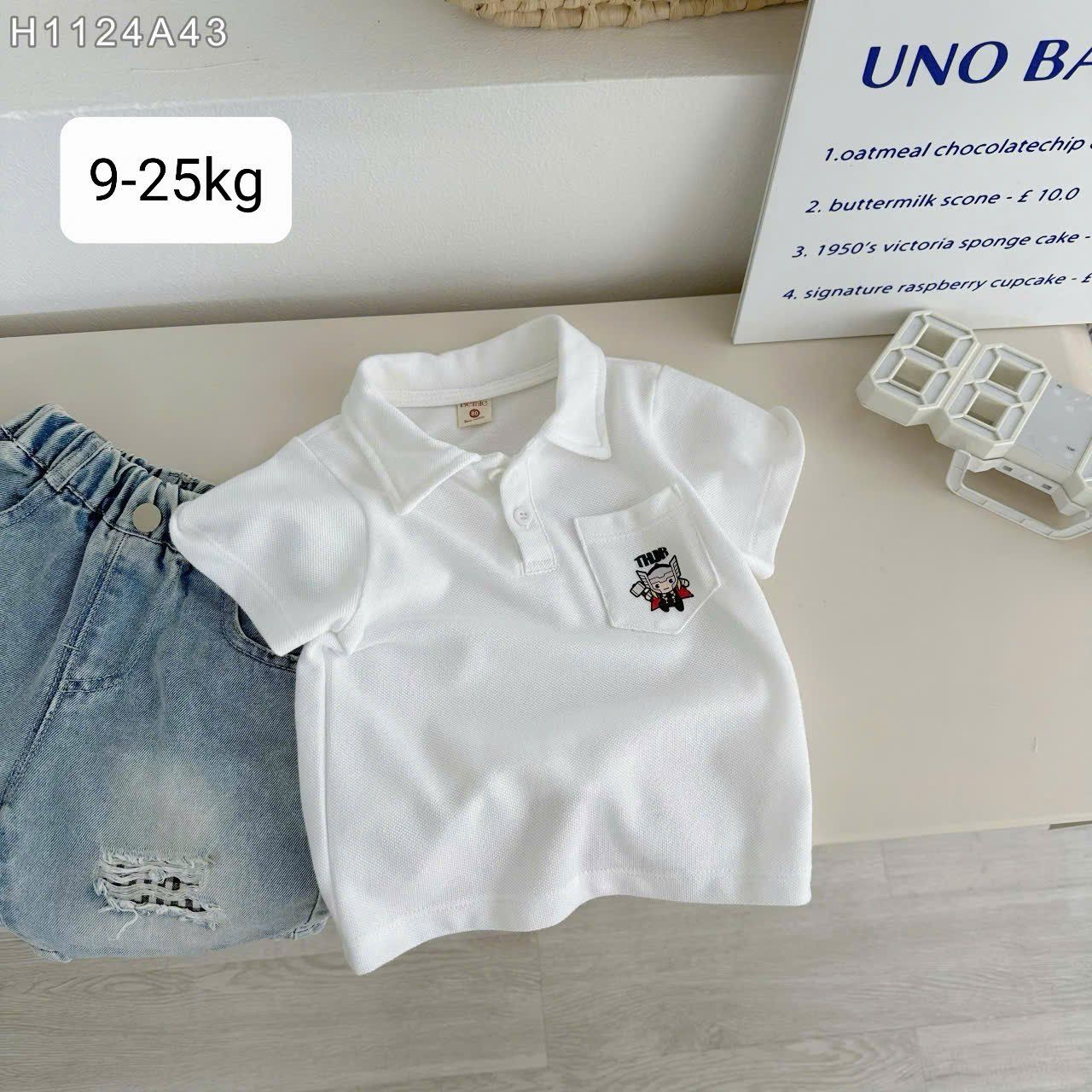 A27 _ Áo polo cho bé phối túi trước ngực in hình Marvel cực ngầu _ Beekids