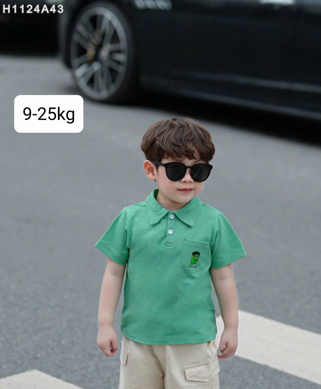 A27 _ Áo polo cho bé phối túi trước ngực in hình Marvel cực ngầu _ Beekids