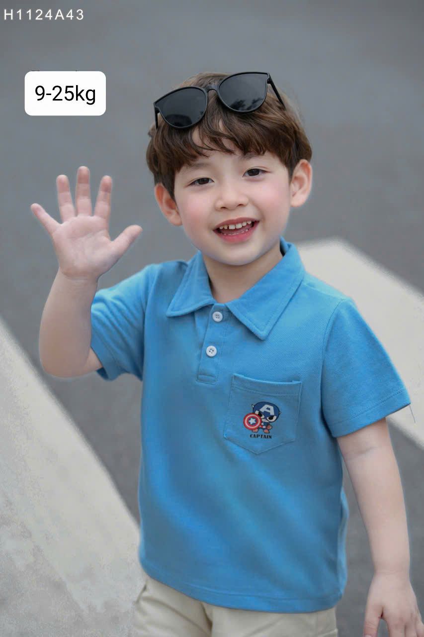 A27 _ Áo polo cho bé phối túi trước ngực in hình Marvel cực ngầu _ Beekids