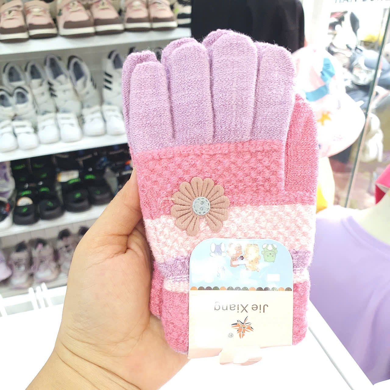 PK13_ Găng tay len giữ ấm cho bé gái và bé gái từ 3 đến 14 tuổi nhiều màu dễ thương _ Beekids