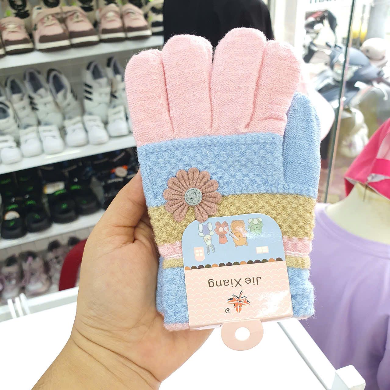 PK13_ Găng tay len giữ ấm cho bé gái và bé gái từ 3 đến 14 tuổi nhiều màu dễ thương _ Beekids