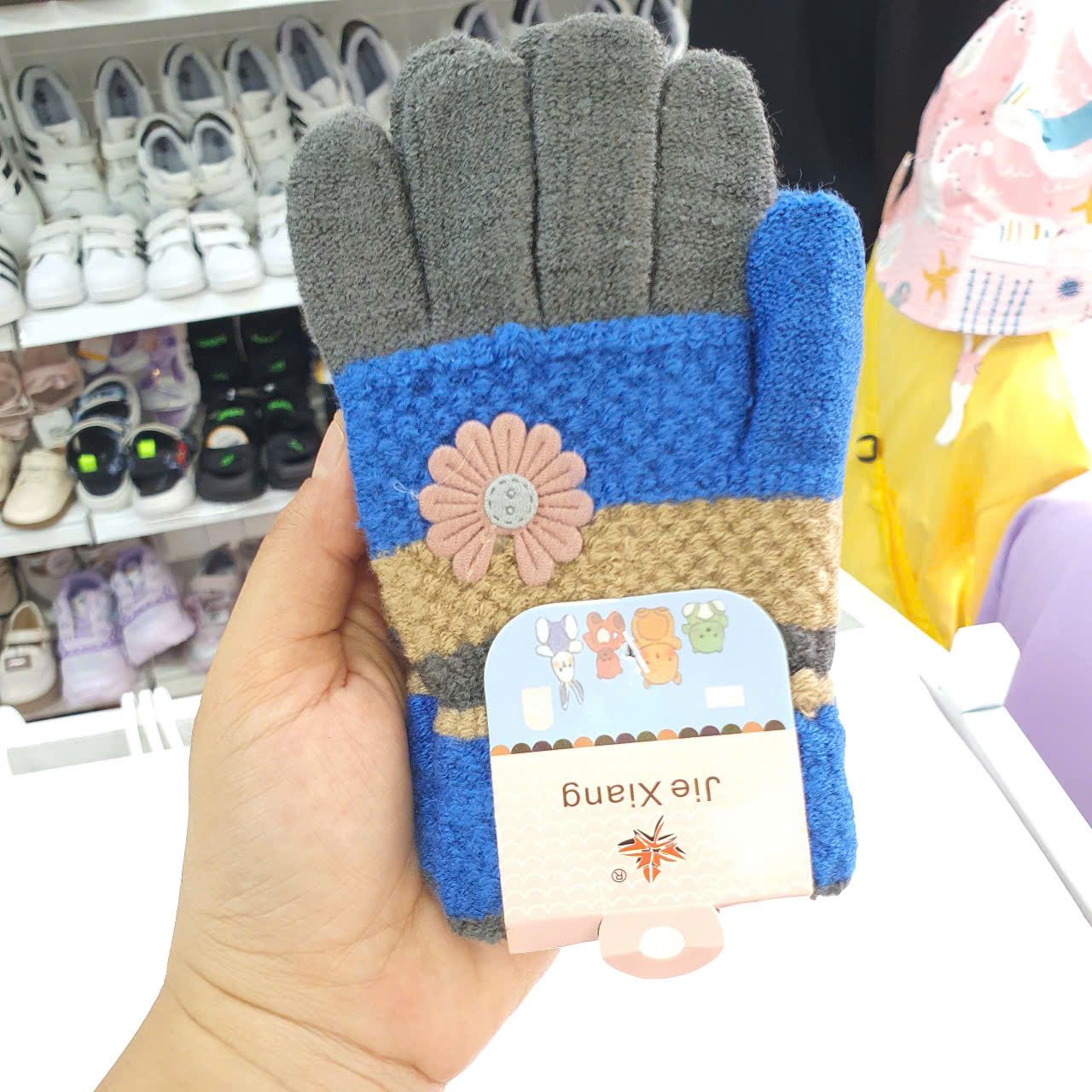 PK13_ Găng tay len giữ ấm cho bé gái và bé gái từ 3 đến 14 tuổi nhiều màu dễ thương _ Beekids