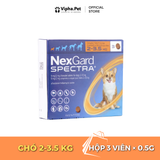 NEXGARD SPECTRA® size XS cho chó từ 2-3.5 kg (0,5g/viên x 3 viên/hộp)