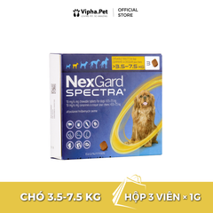 NEXGARD SPECTRA® size S cho chó từ 3.6-7.5 kg (1g/viên x 3 viên/hộp)