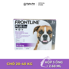 FRONTLINE® PLUS size L Phòng & Trị ve, rận, bọ cho chó từ 20k - 40 kg (2,68ml/ống x 3 ống/hộp)