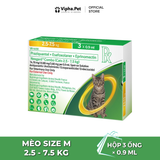 NexGard COMBO - Ống nhỏ gáy phòng & trị nội, ngoại kí sinh dành cho mèo size L (2.5 - 7,5kg) - 1 hộp 3 ống 0,9ml
