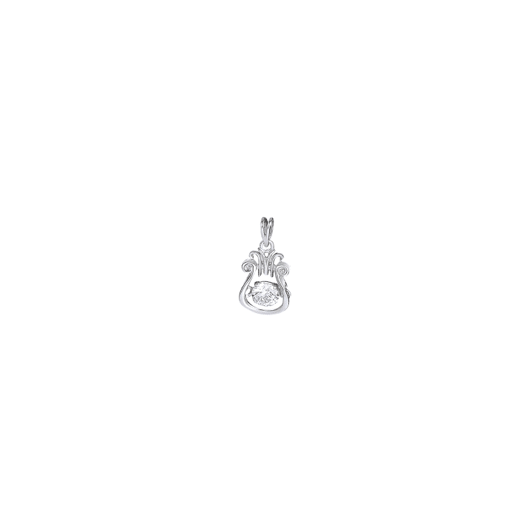 Mặt dây chuyền bạc đá nhảy Đàn Lyre - PA000223