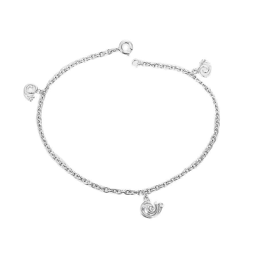 Lắc tay bạc đá xoay Ốc sên - BA000240