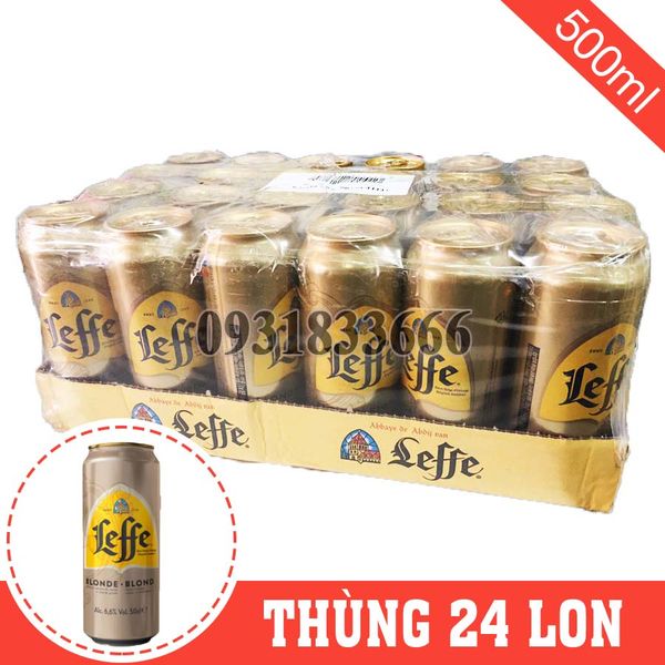 Bia Bỉ Leffe Vàng 6.6% Thùng 24 Lon 500ml