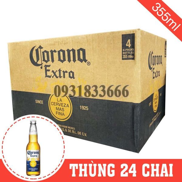 Bia Mexico Corona Extra 4.6% Thùng 24 Chai 355ml