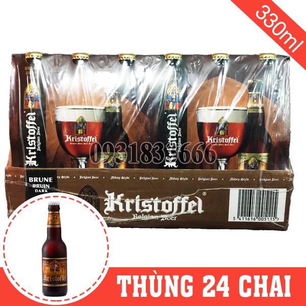 Bia Bỉ Kristoffel Nâu 6% Thùng 24 Chai 330ml