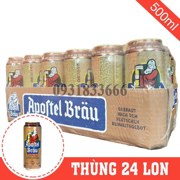 Bia Đức Thầy Tu Apostel Brau 5% Thùng 24 Lon 500ml