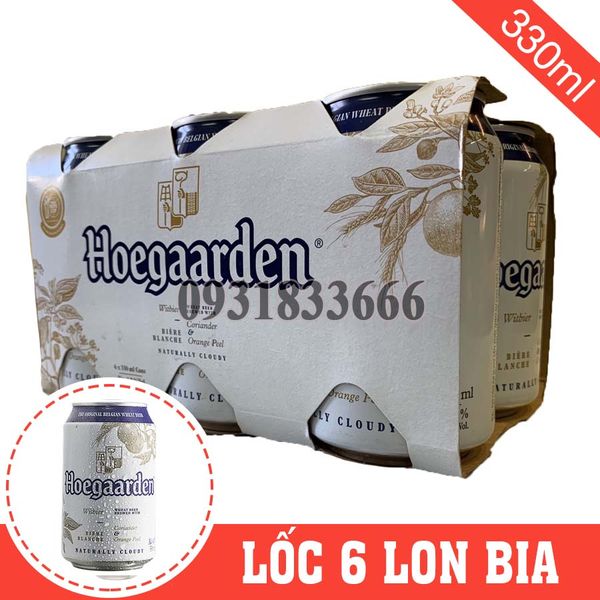 [LỐC 6] Bia Bỉ Hoegaarden White 4.9% Lon 330ml