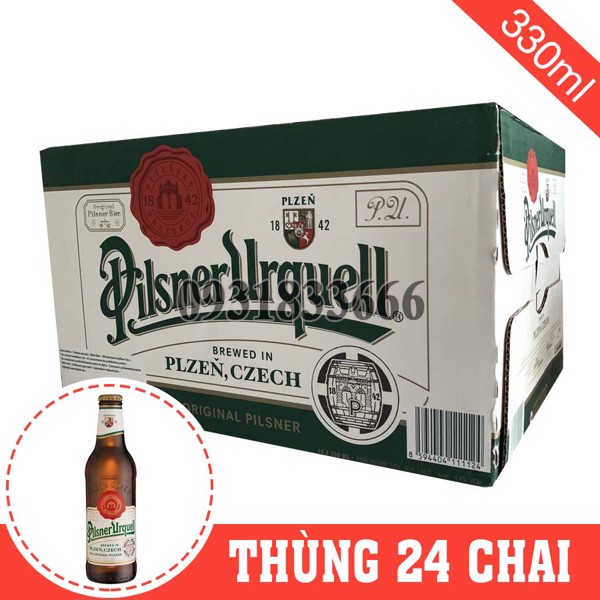 Bia Tiệp Pilsner Urquell 4.4% Thùng 24 Chai 330ml