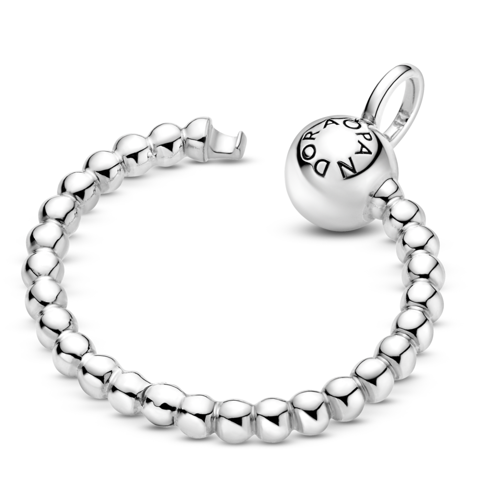 Small beaded sterling silver Pandora O pendant