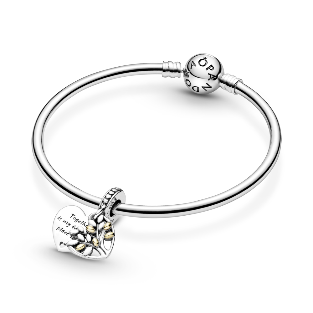 Family tree sterling silver and 14k dangle
