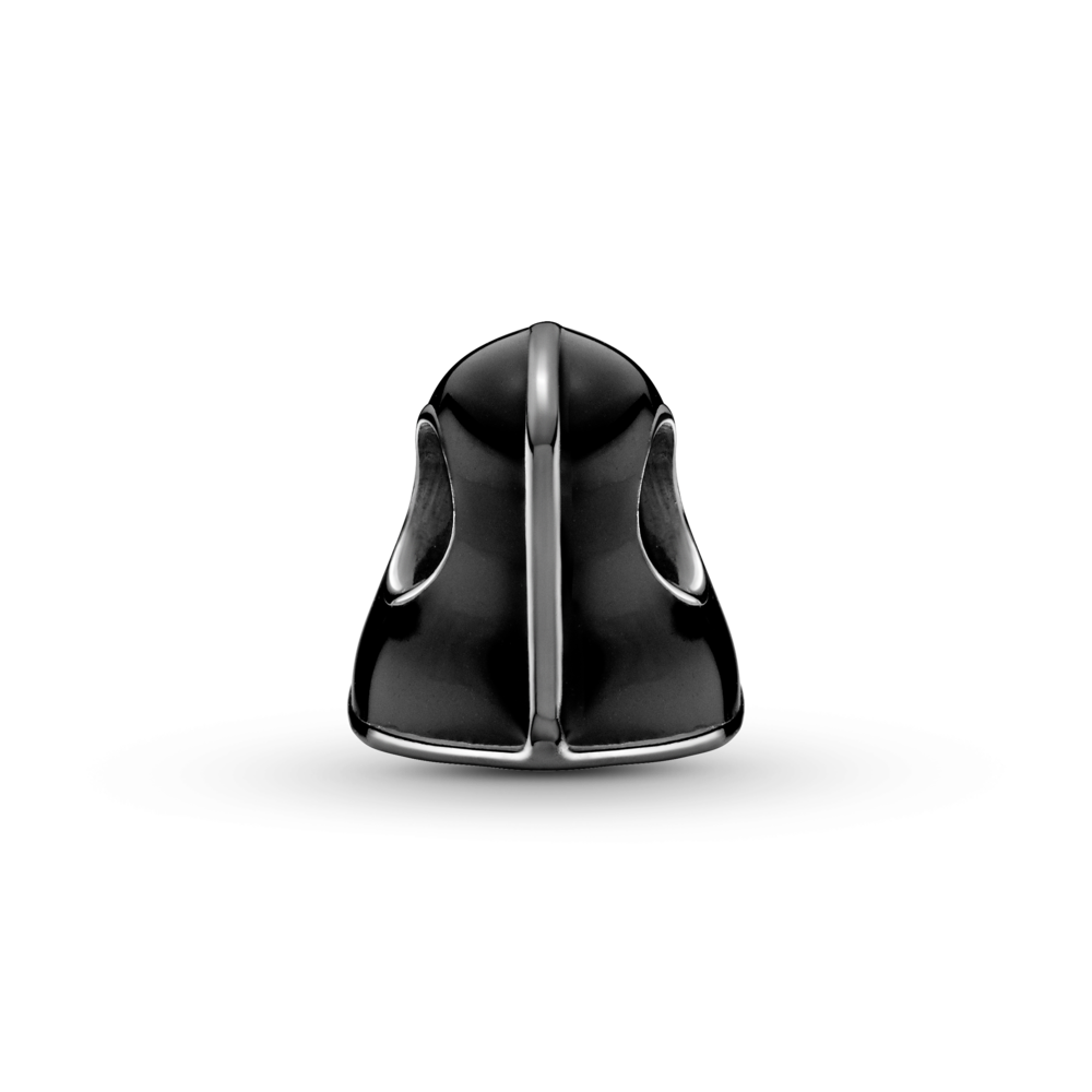Star Wars Darth Vader dark oxidised sterling silver charm with black enamel