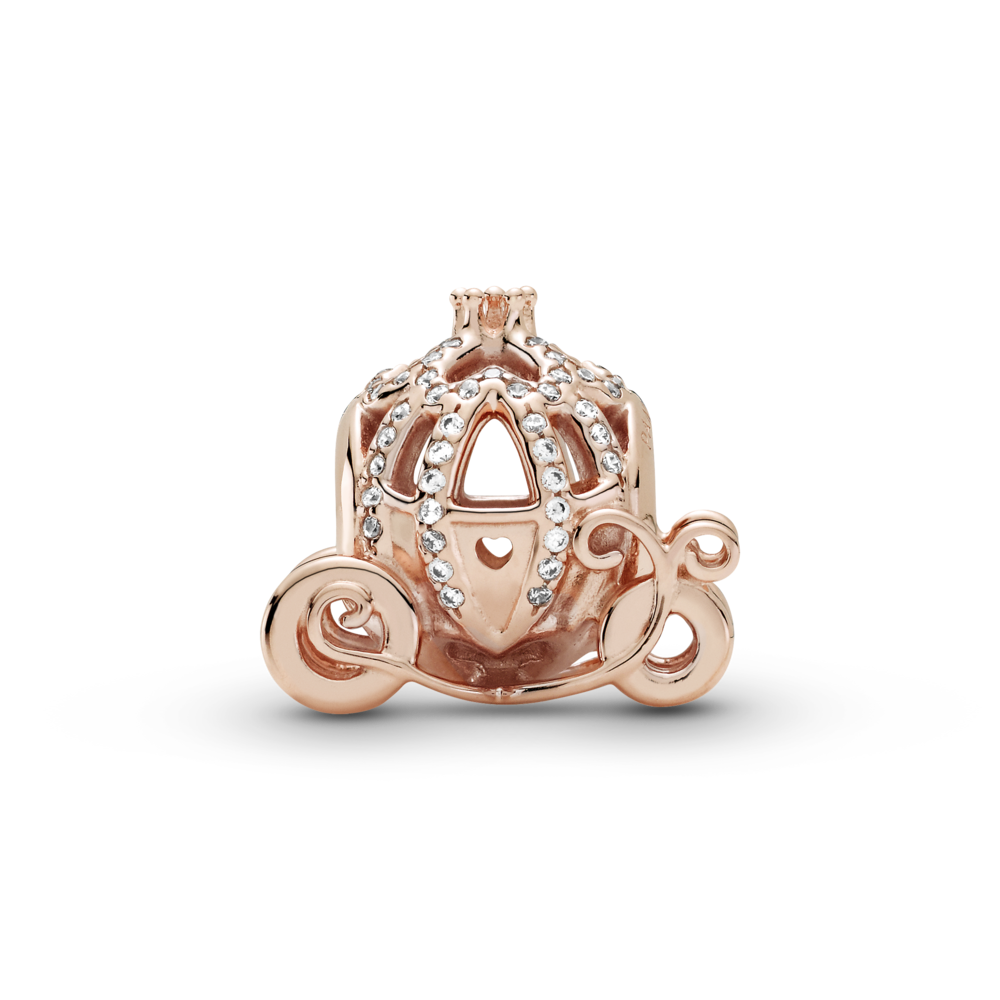 Disney Cinderella pumpkin coach 14k rose gold-plated charm with CZ