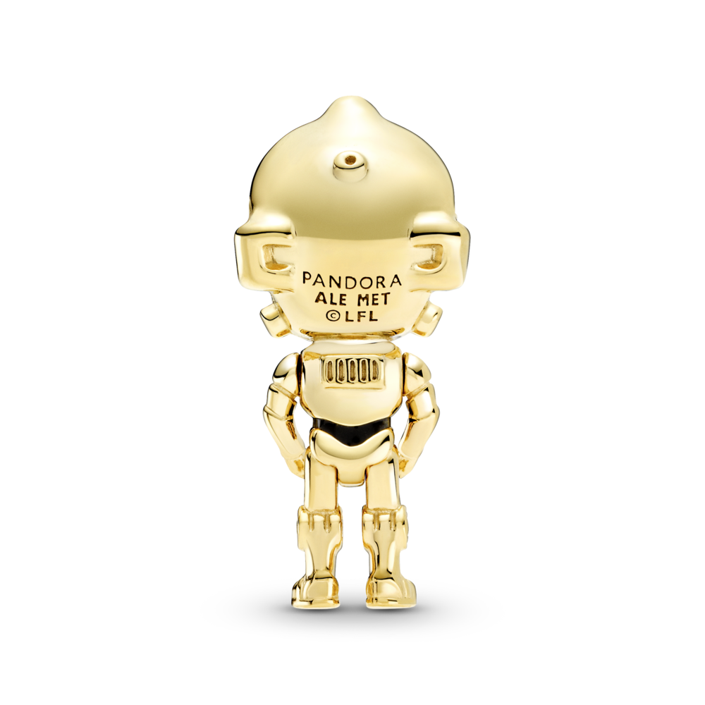 Star Wars C3PO 14k gold-plated charm with black enamel