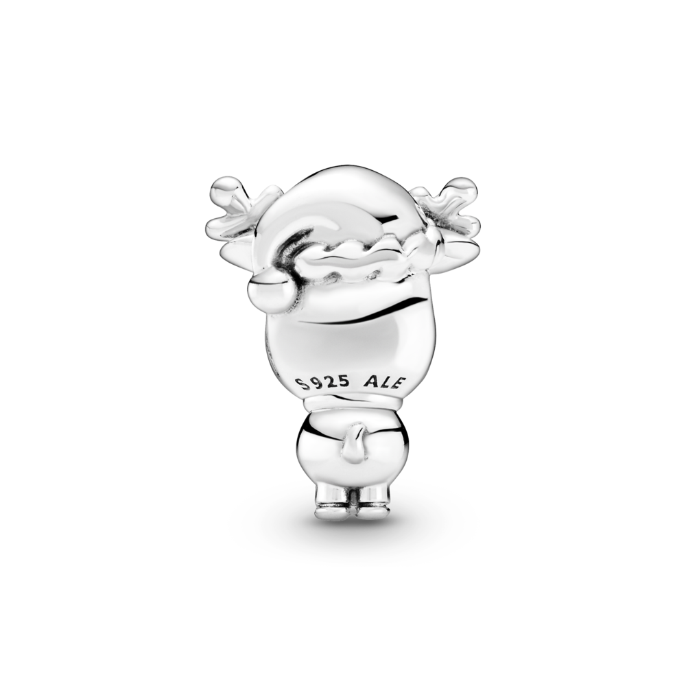 Rudolph the reindeer sterling silver charm with red enamel