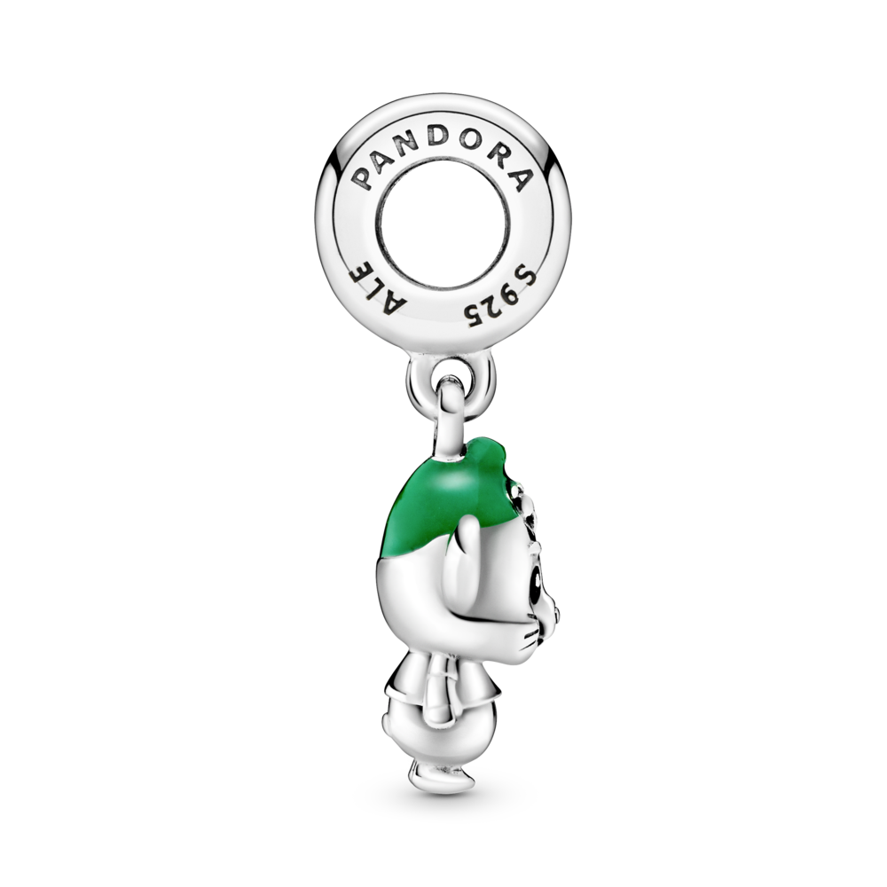 Disney Gus sterling silver dangle with black and green enamel