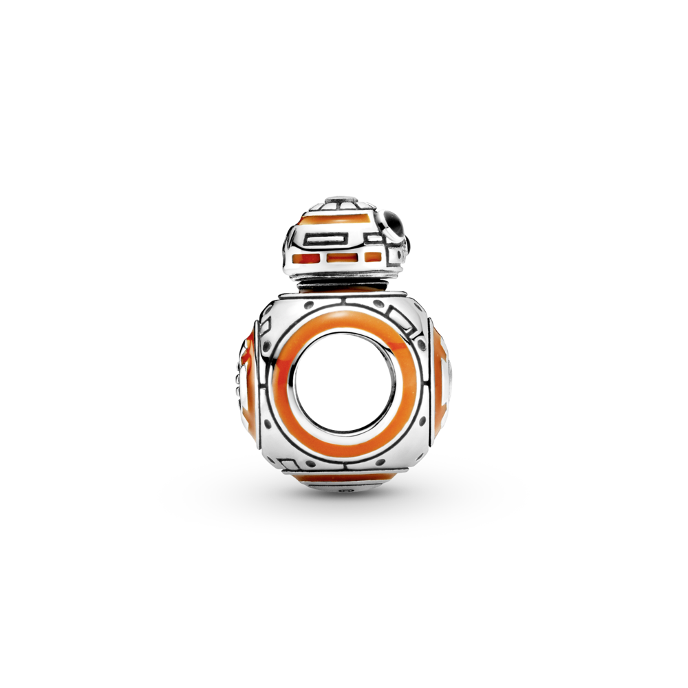 Star Wars BB8 sterling silver charm with orange and black enamel