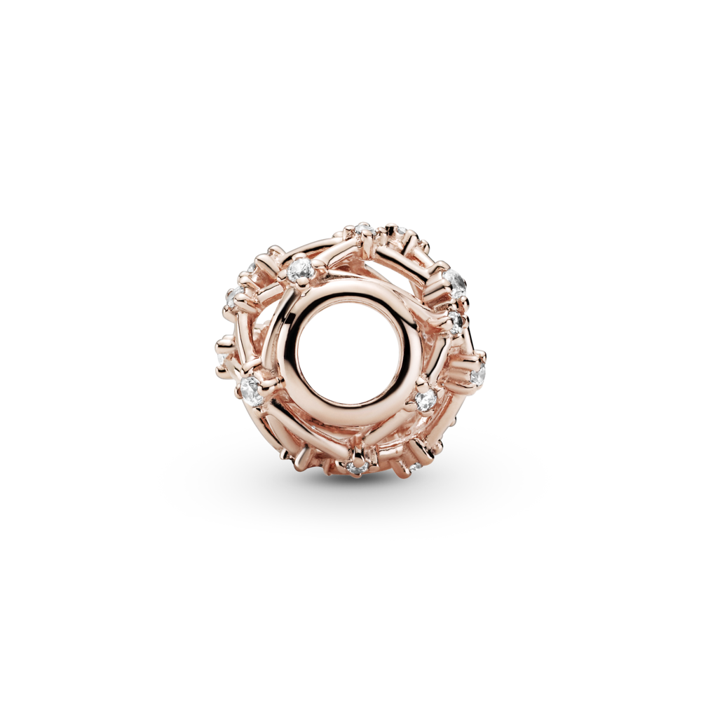 Openwork 14k rose gold-plated charm with CZ