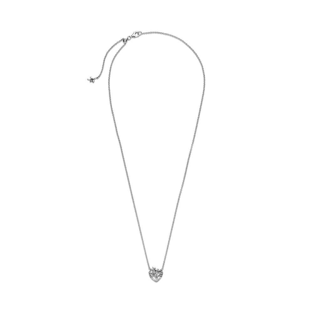 Family tree heart sterling silver collier with CZ