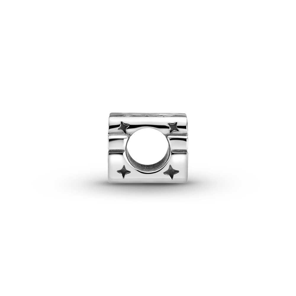 Star Wars logo sterling silver charm with black enamel