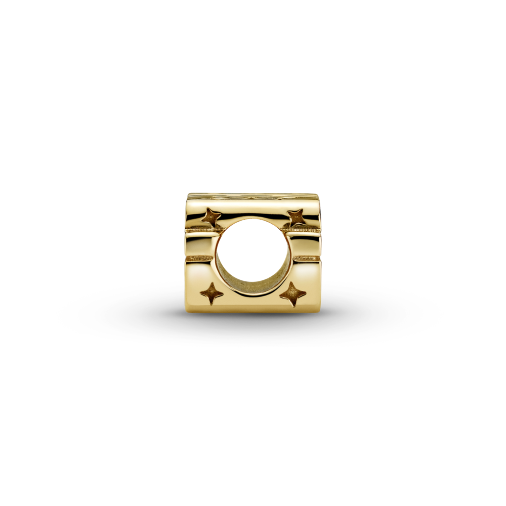 Star Wars logo 14k gold-plated charm with black enamel