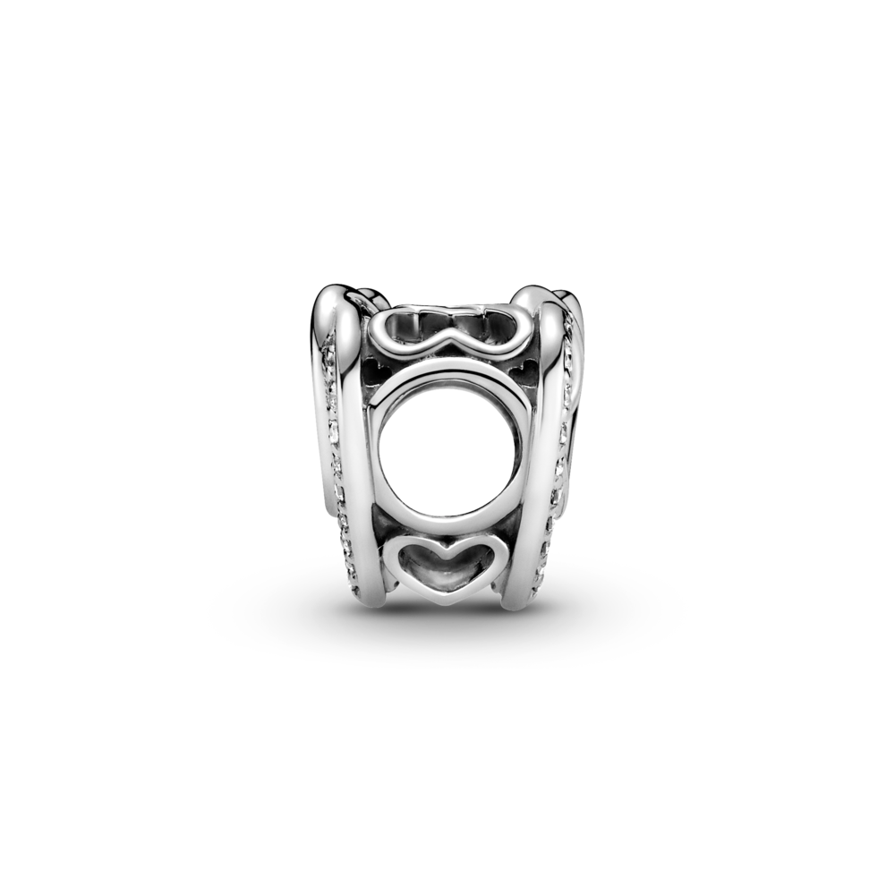 Heart sterling silver charm with CZ