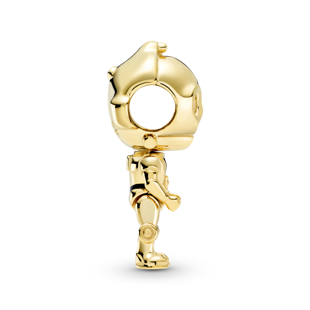 Star Wars C3PO 14k gold-plated charm with black enamel