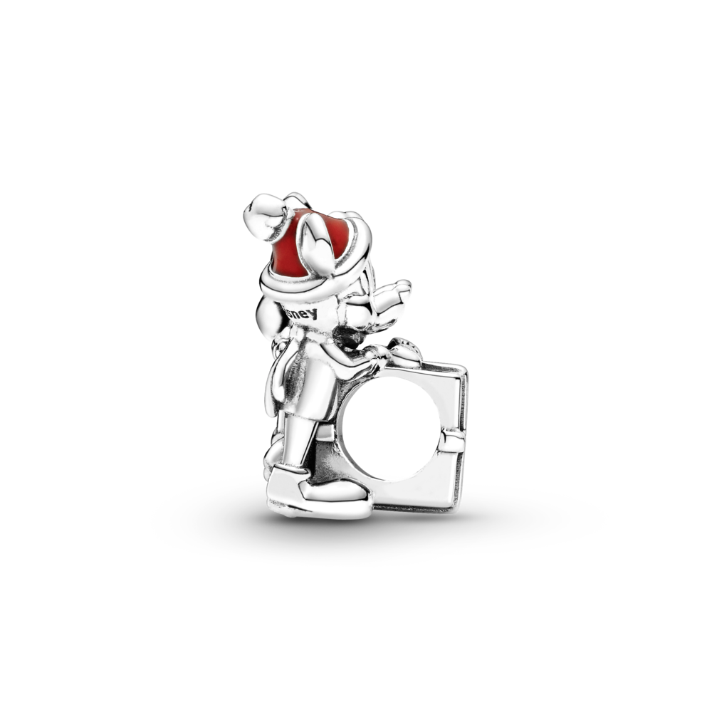 Disney Mickey, Minnie and gift box sterling silver charm with red enamel