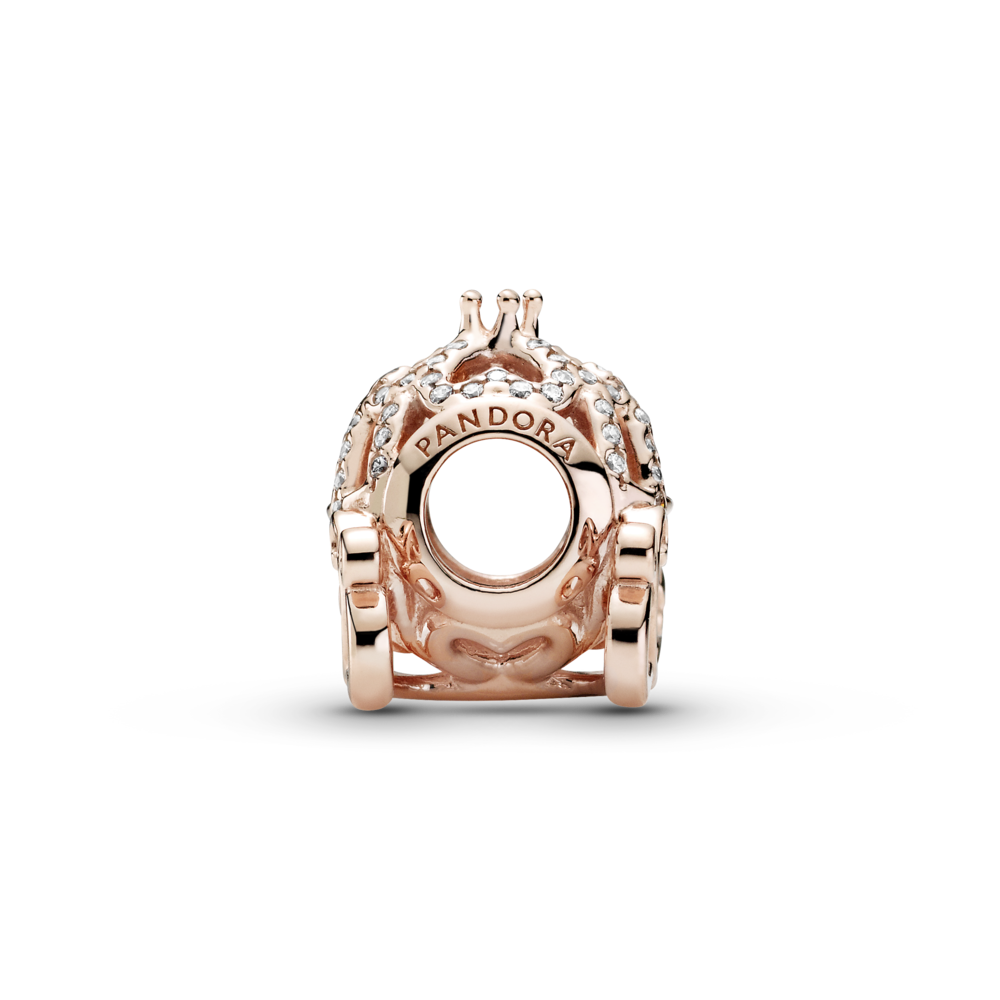 Disney Cinderella pumpkin coach 14k rose gold-plated charm with CZ