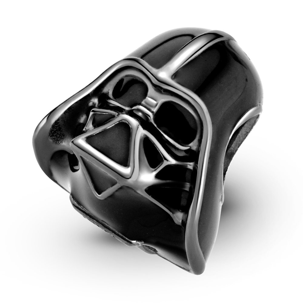 Star Wars Darth Vader dark oxidised sterling silver charm with black enamel